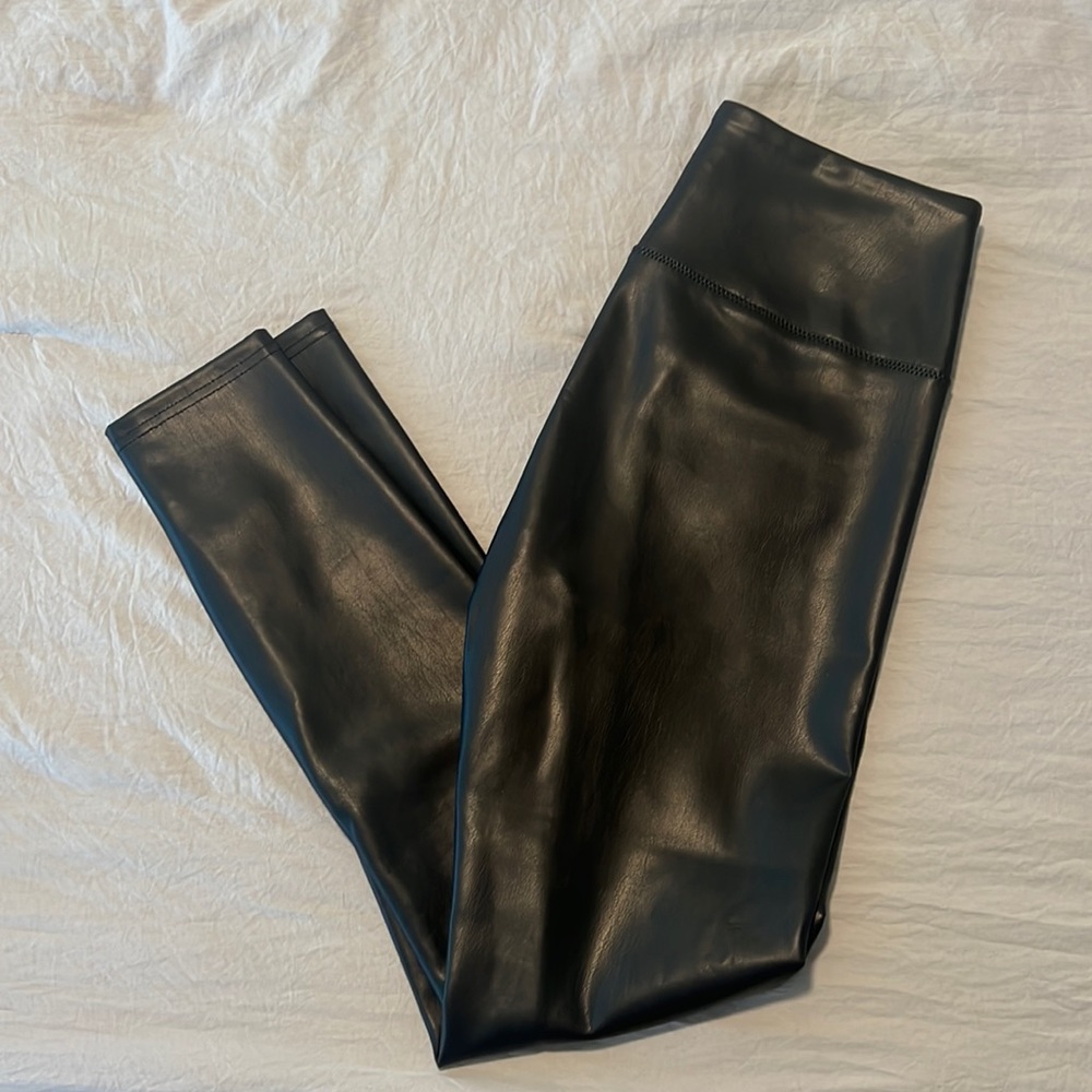 Black leather leggings